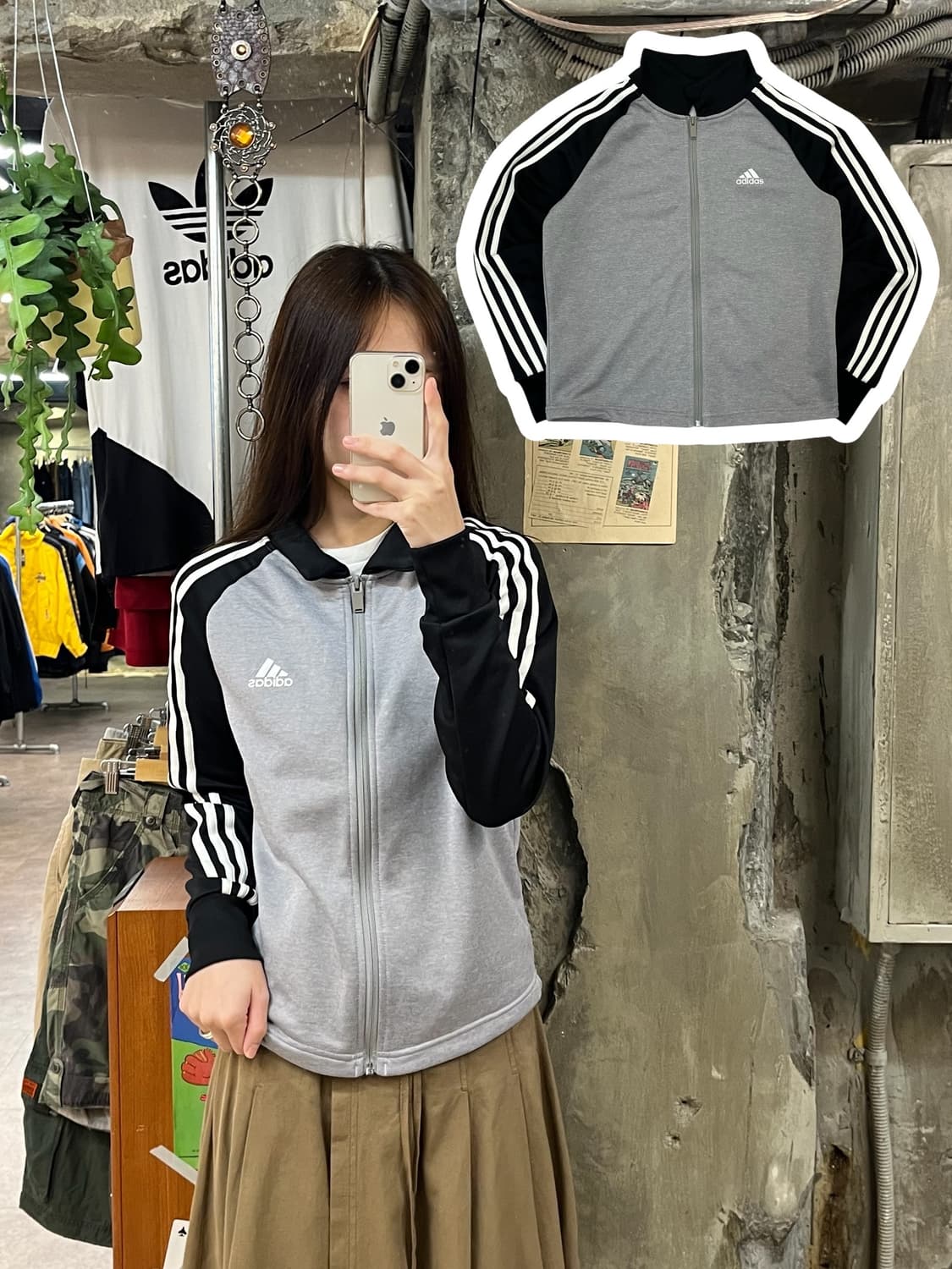 아디다스 집업 그레이 XS #csz661 상품이미지1