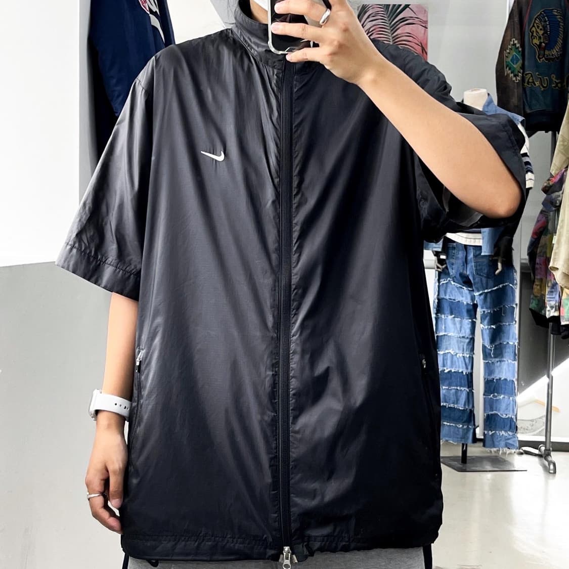 나이키 스우시 투웨이 폴리에스터 하프 자켓 상품이미지1