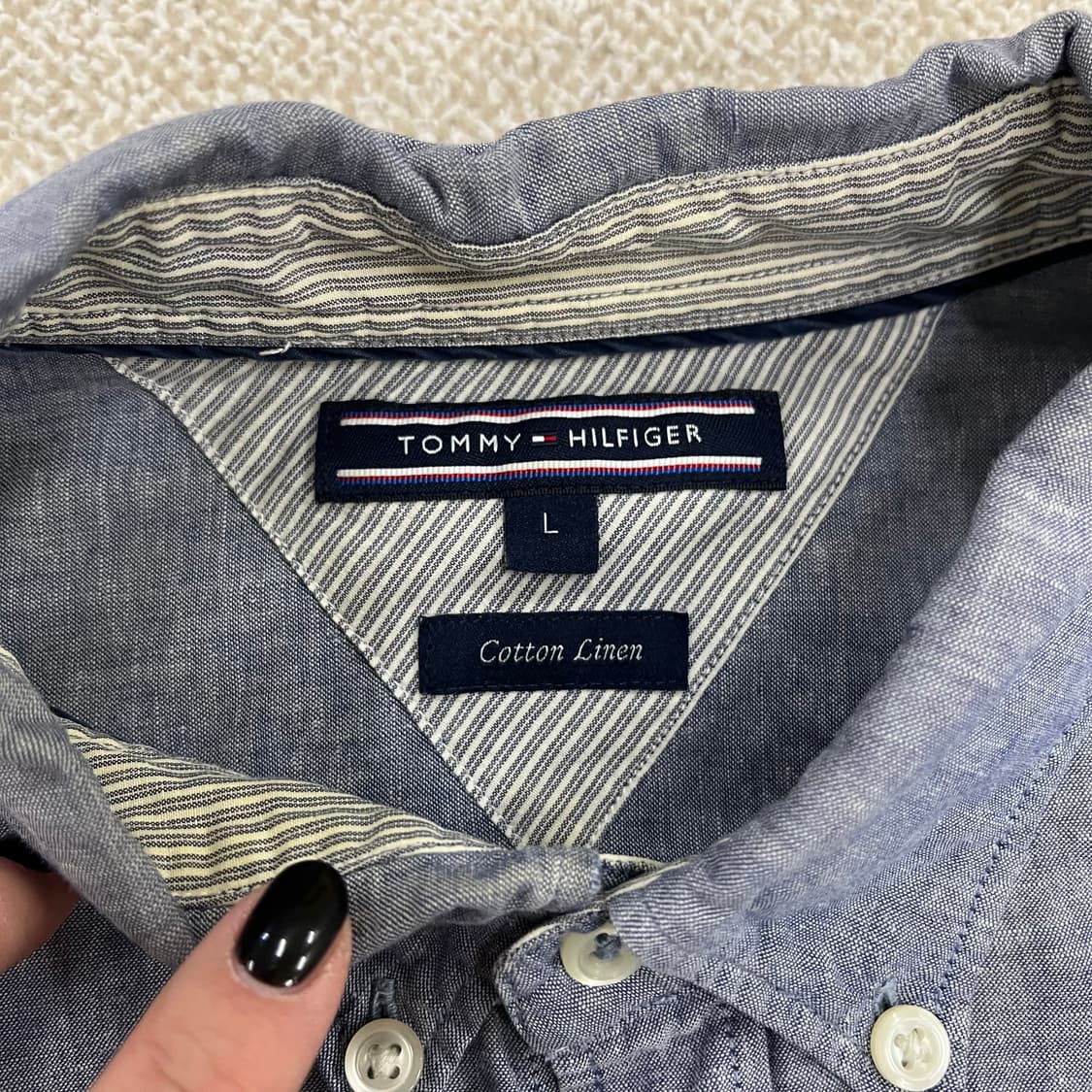 L 타미힐피거 코튼 린넨 셔츠 남방 0128M 상품이미지2