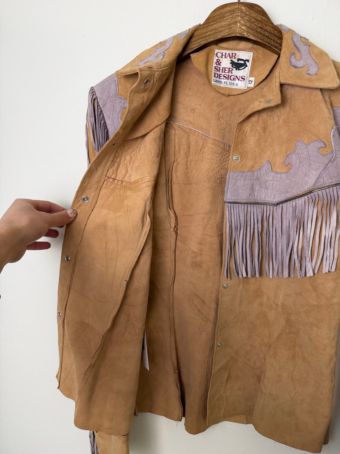 70s 빈티지 CHAR&SHER DESIGNS 디어 스킨 레더 재킷 상품이미지4