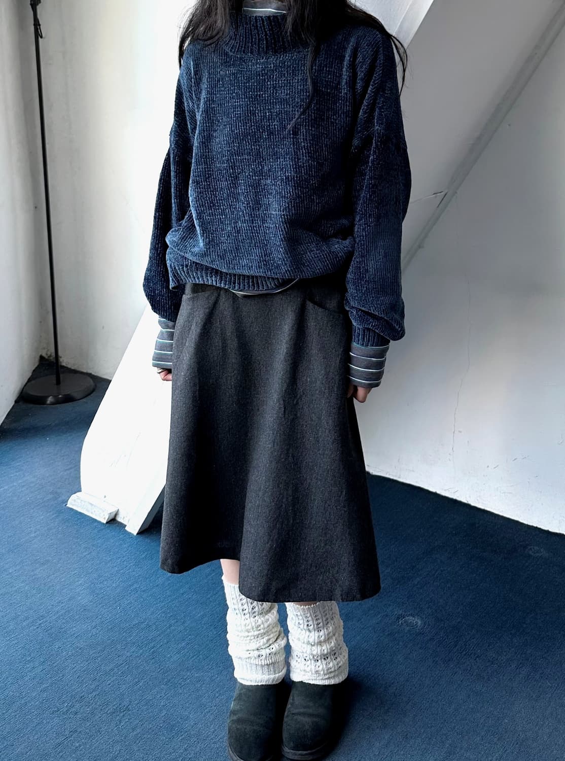 tweed fabric loose silhouette skirt 상품이미지1