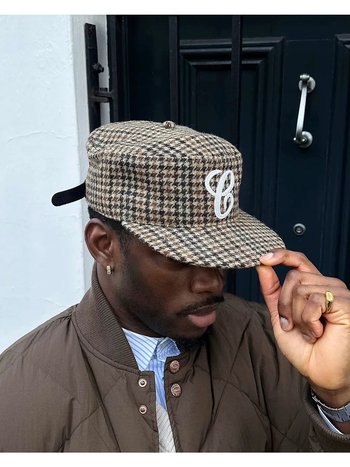 6crayon 하운드투스 체크 캡 상품이미지1