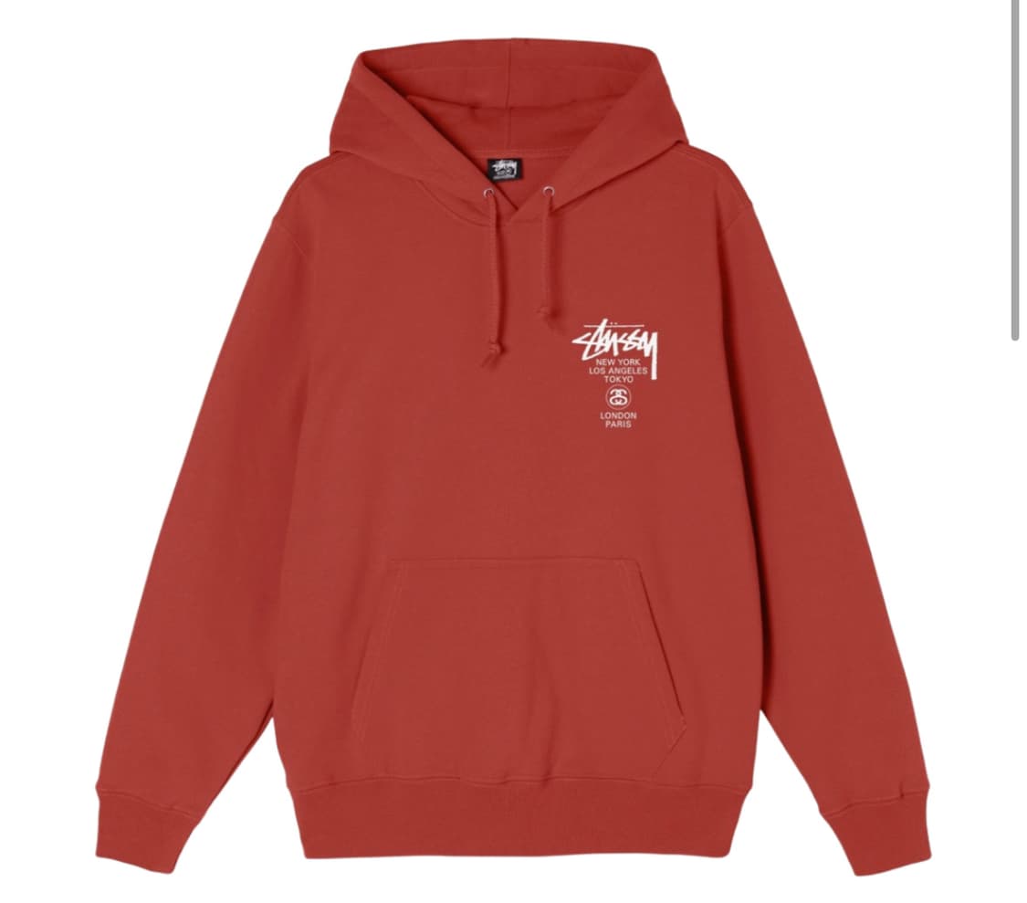 스투시 월드투어 후드 브릭 상품이미지1