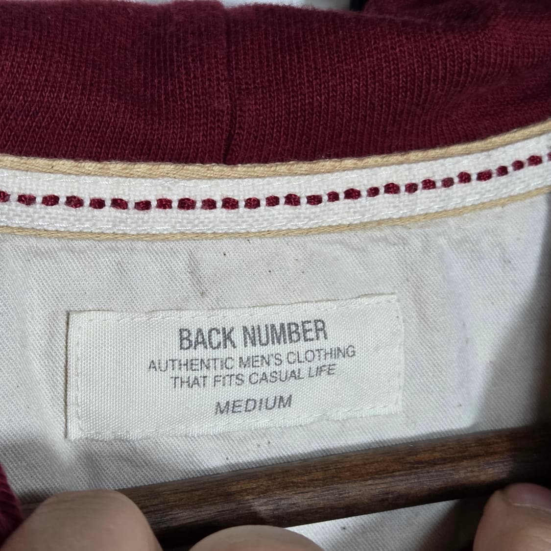 JPN 백넘버 버건디 후드집업 상품이미지8