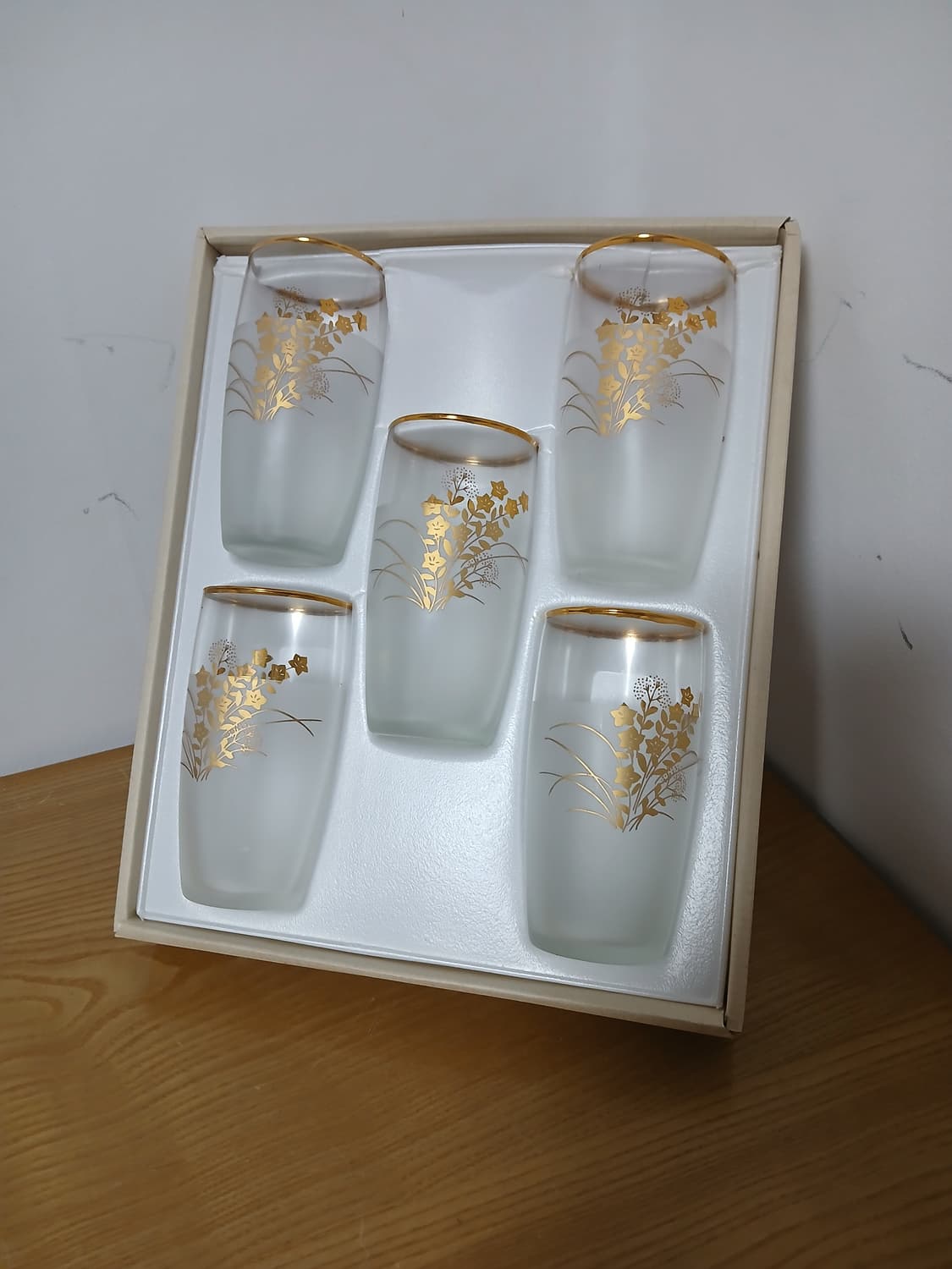 일본 빈티지 카메이 글라스 유리잔5P 셋트 상품이미지1