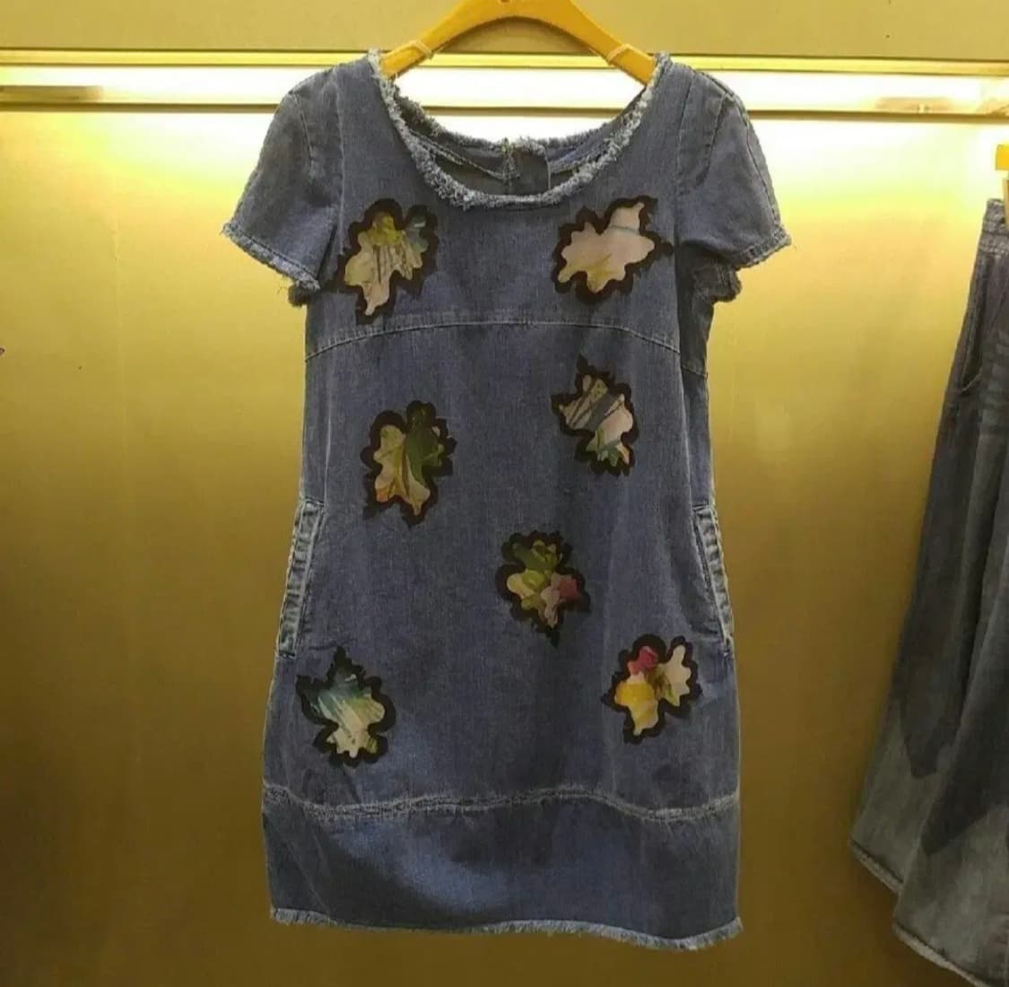 오즈세컨 O2nd 유니크 아플리케 데님 원피스 상품이미지1