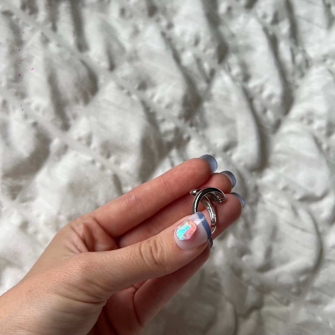 실버 드롭 라인 반지 상품이미지4