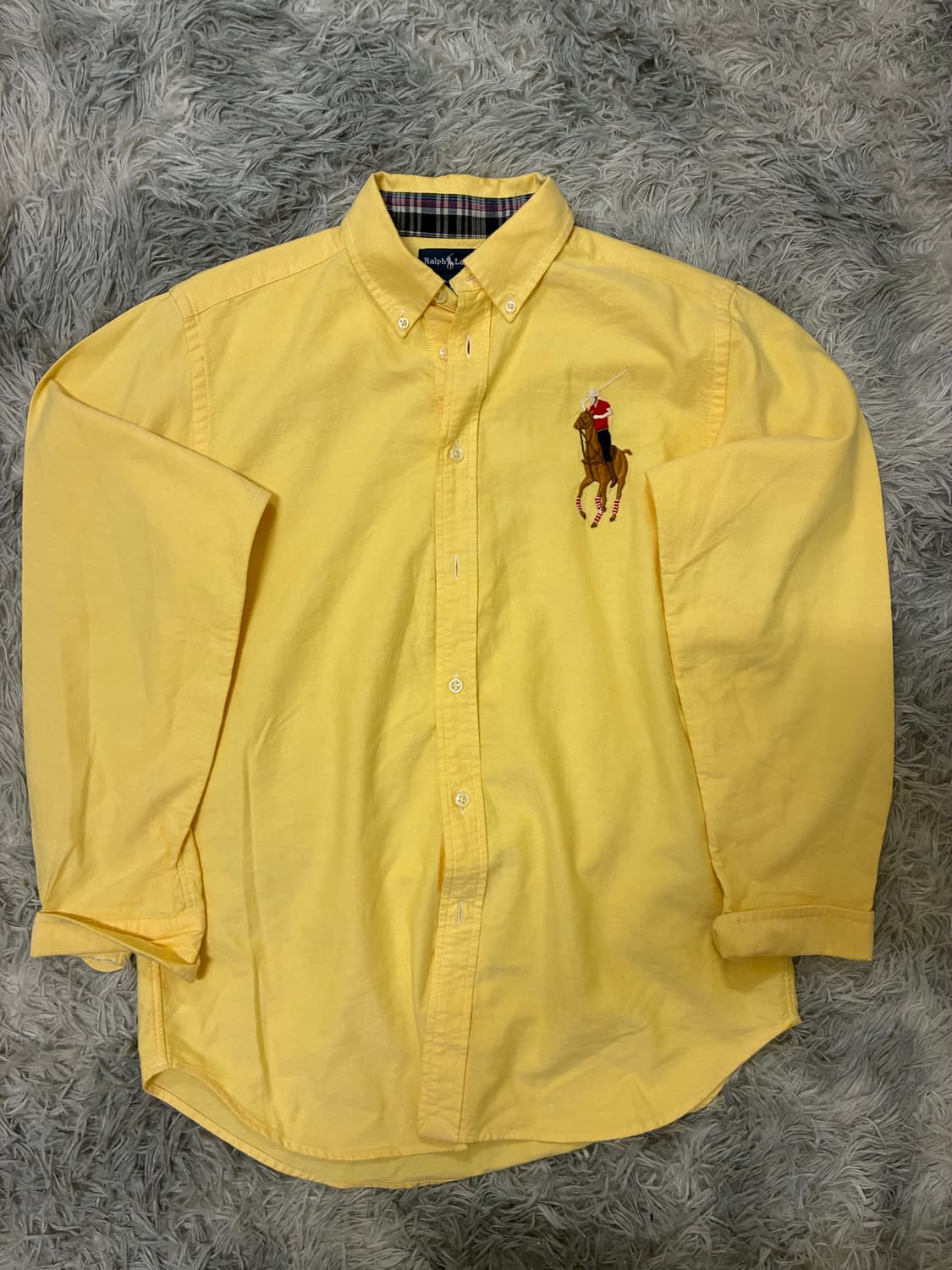 폴로 랄프로렌 y2k 빅포니 옐로우 셔츠(L) 상품이미지3