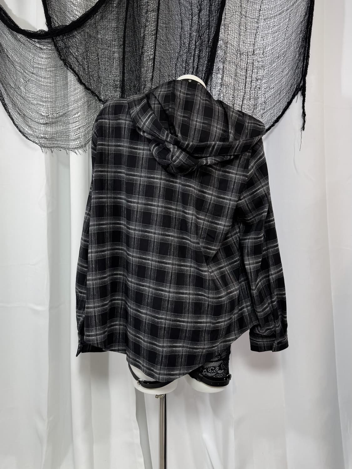 check hood shirts, check top set 상품이미지5