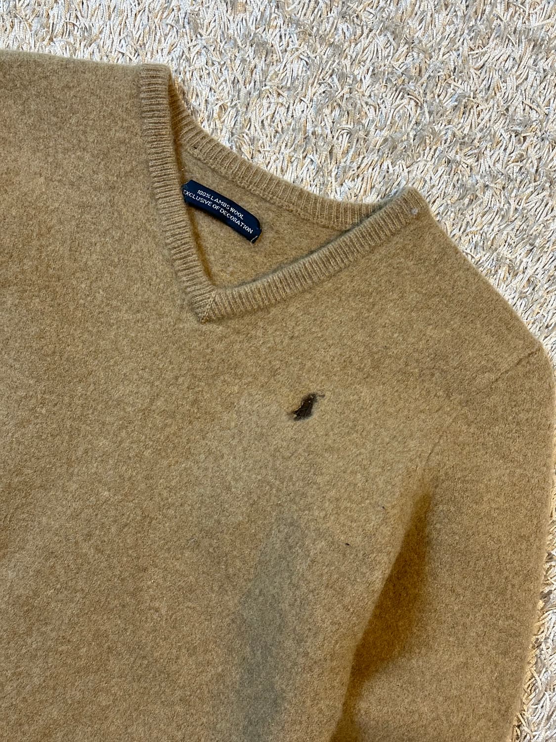 폴로 랄프로렌 브라운포니 램스울 브이넥 니트 베이지 상품이미지2