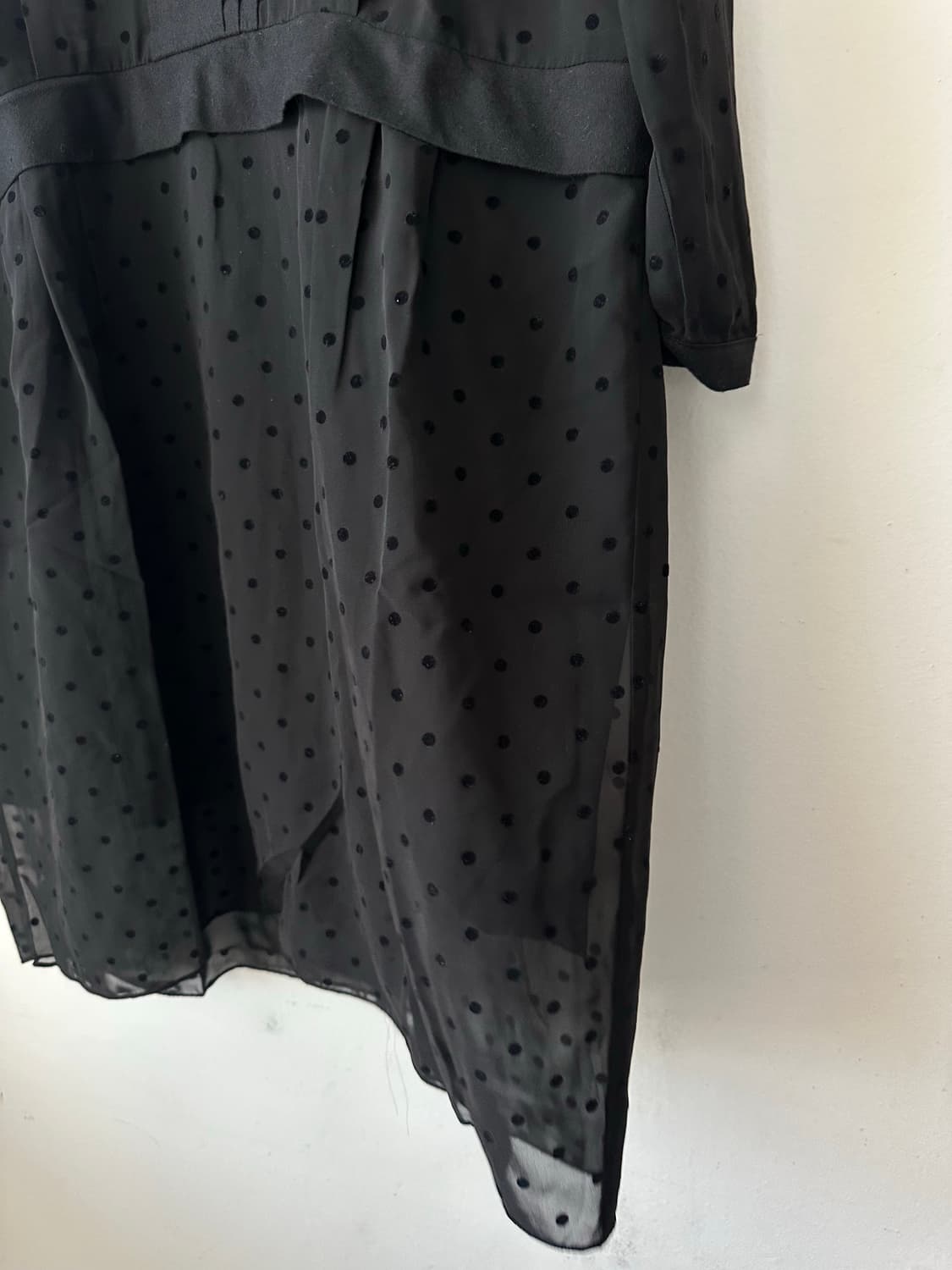 블랙 땡땡이 쉬폰 원피스 black velvet dot chiffon 상품이미지3