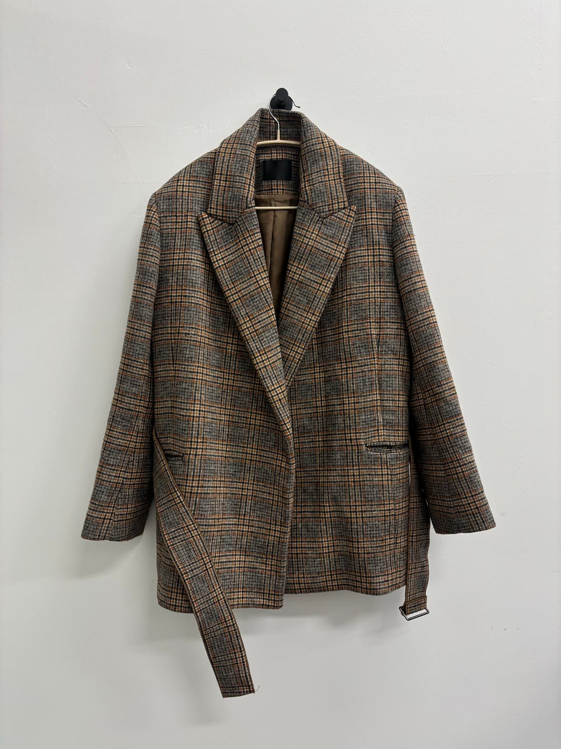 ORR 오르 체크 패턴 벨티드 코트 자켓 상품이미지1