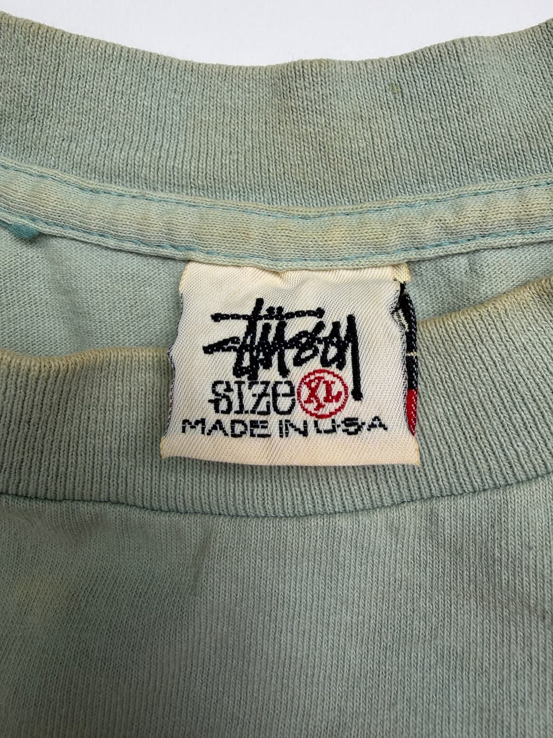 90s Stussy Big Logo Tee (sage green) 상품이미지3