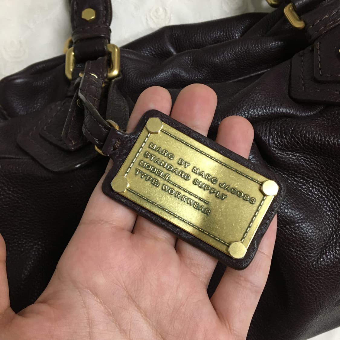 마크제이콥스 베이비 큐 가죽 토트백 가방 정품 퍼플 상품이미지3