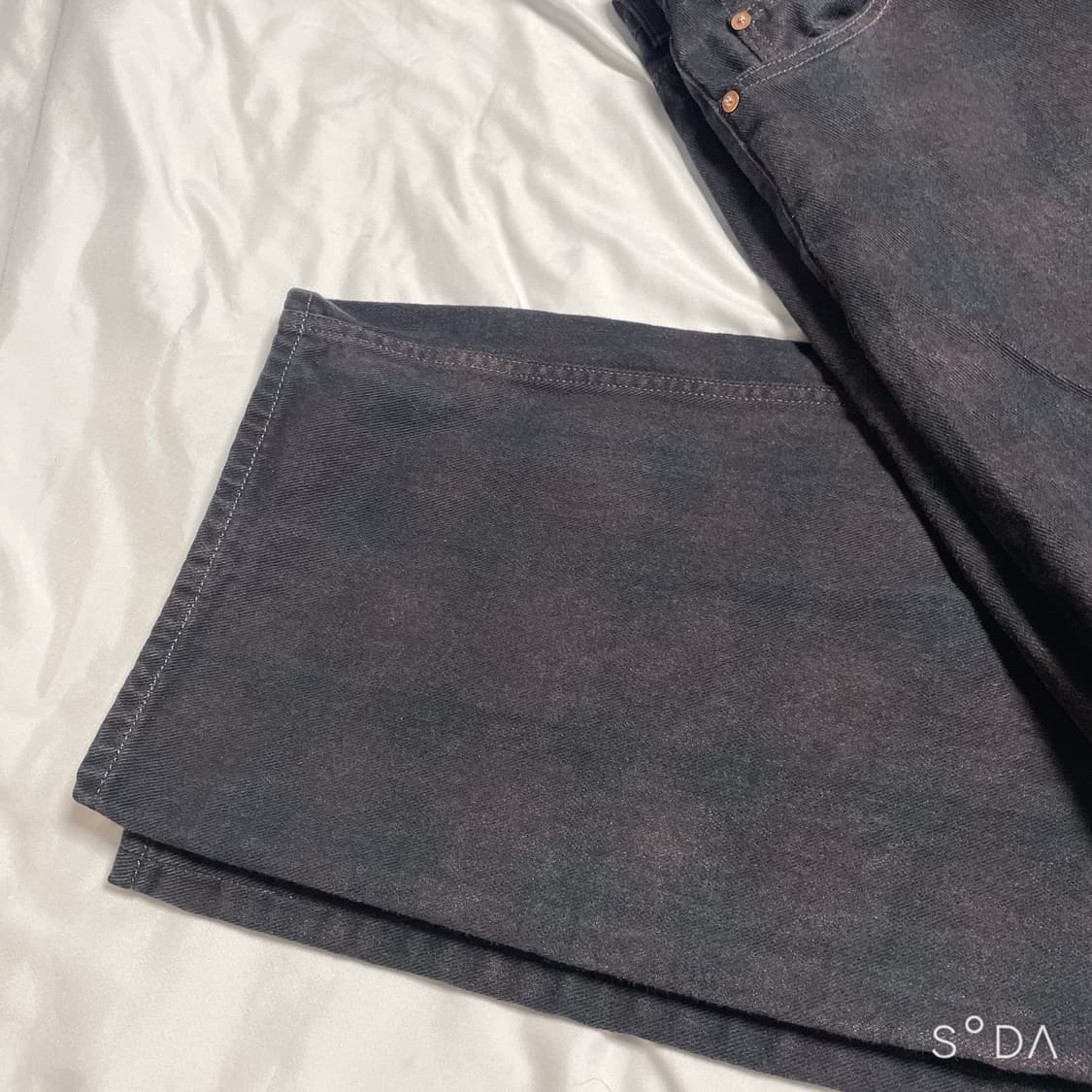 아워레가시 남성 바스트컷 오버다이드 럼버체크 데님 팬츠 48 상품이미지9