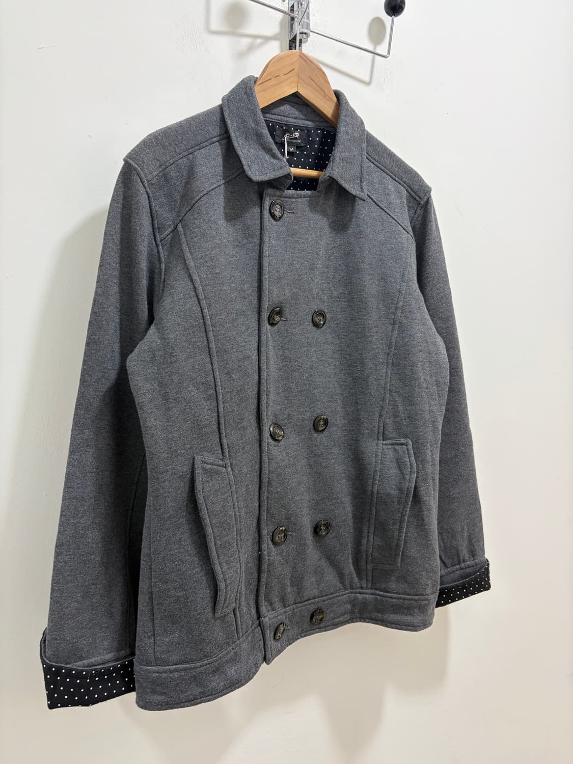 그레이 도트 더블자켓 숏코트 상품이미지4