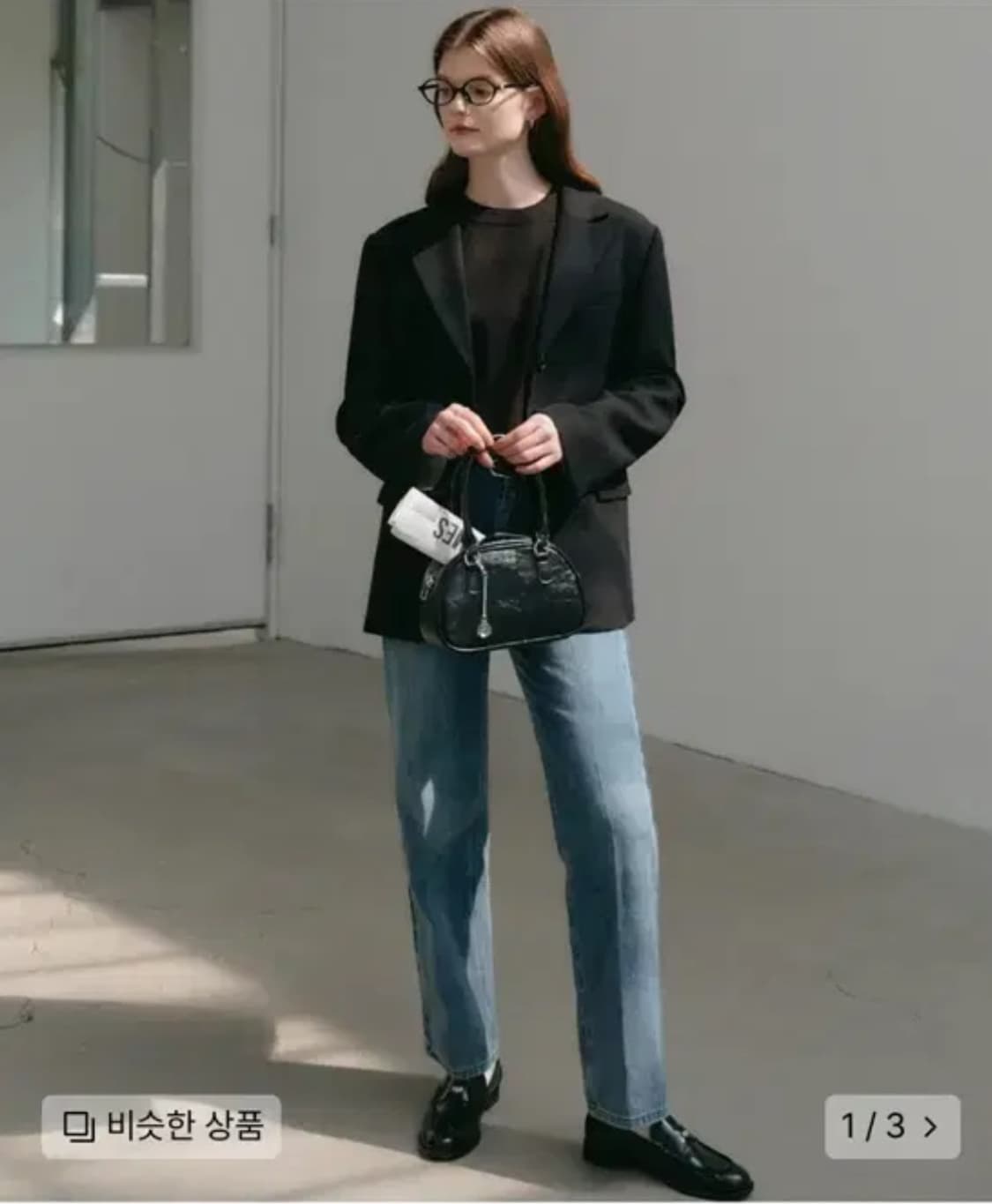 새상품) 룩캐스트 캐시미어 오버 울자켓 블랙s 상품이미지2