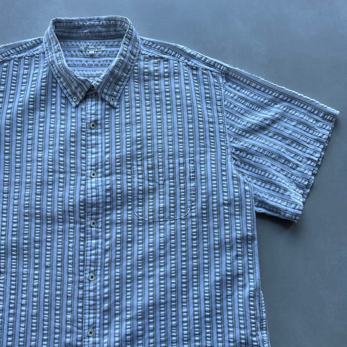 [2XL]JPN 스트라이프 시어서커 반팔 셔츠 상품이미지2