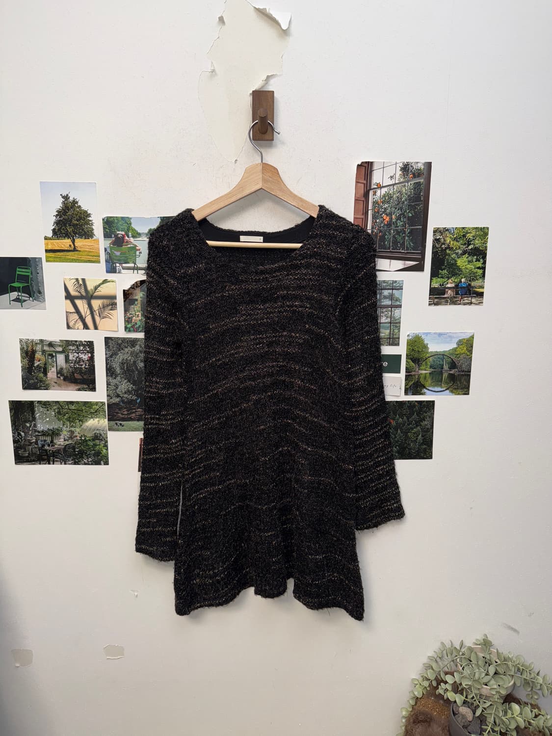 Deep purple gold bokashi knit ops 상품이미지3