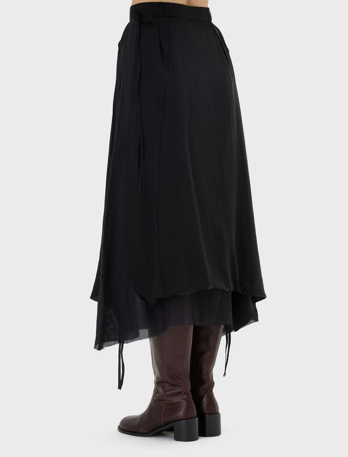 프로페서 이 드로우스트링 스커트 블랙 상품이미지3