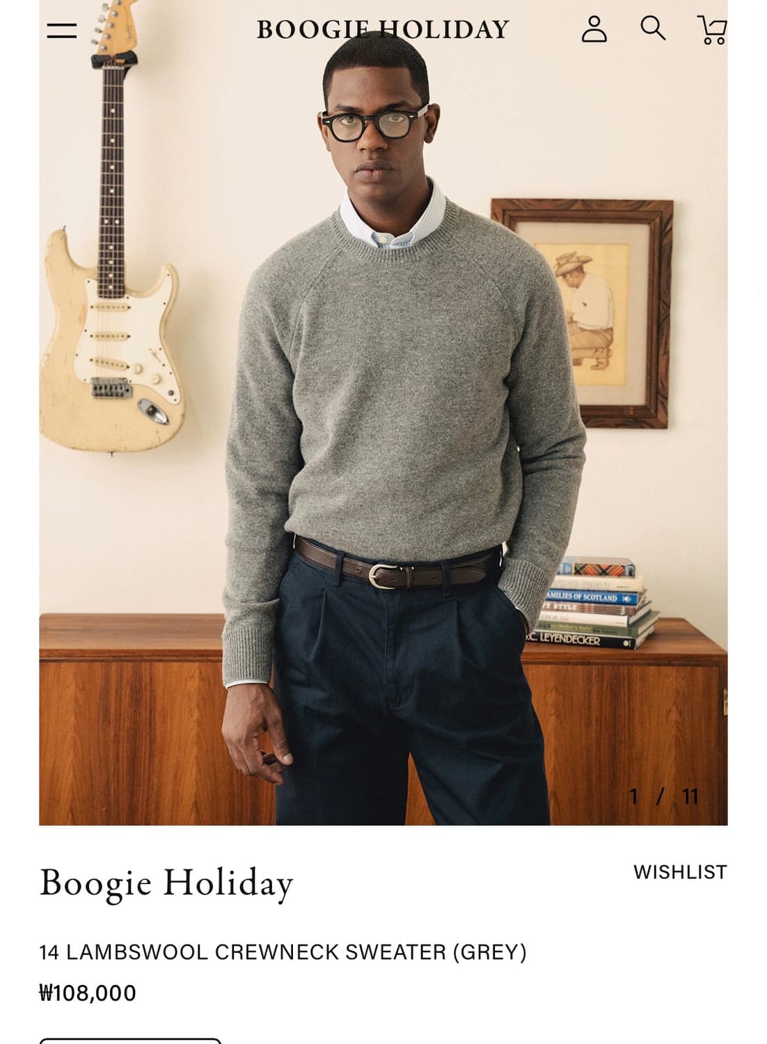 [L]부기홀리데이 크루넥 램스울 니트/그레이 상품이미지2