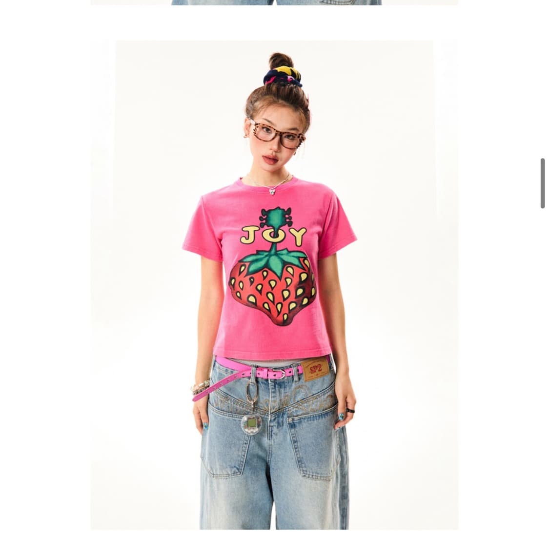 YOUNG STAGE Joy Strawberry T-shirt -ROSE 상품이미지2