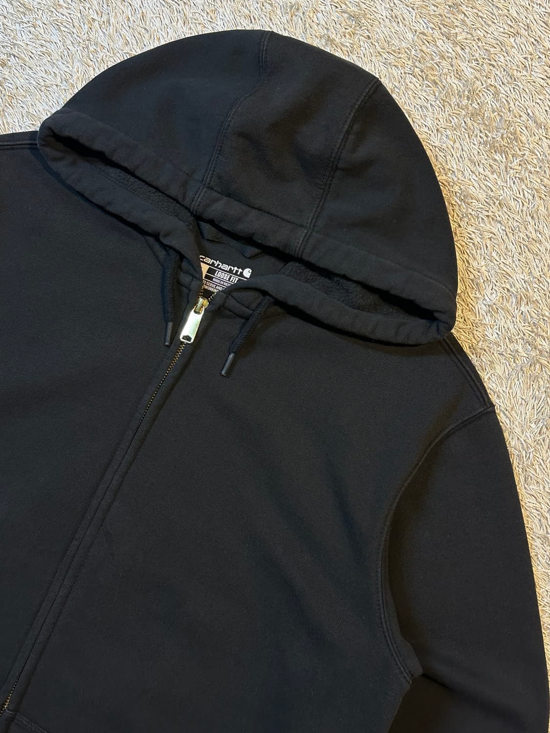 칼하트 CARHARTT 루즈핏 미드웨이트 후드집업 블랙 상품이미지2