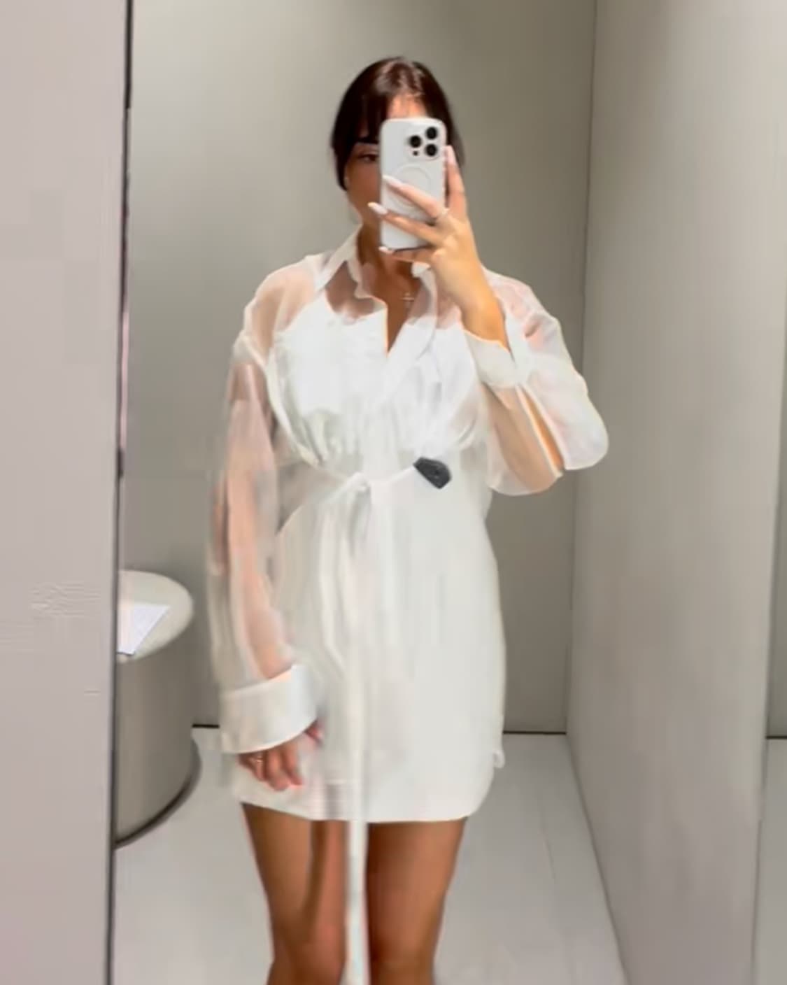 자라 오버사이즈 포플린 오간자 셔츠  상품이미지1