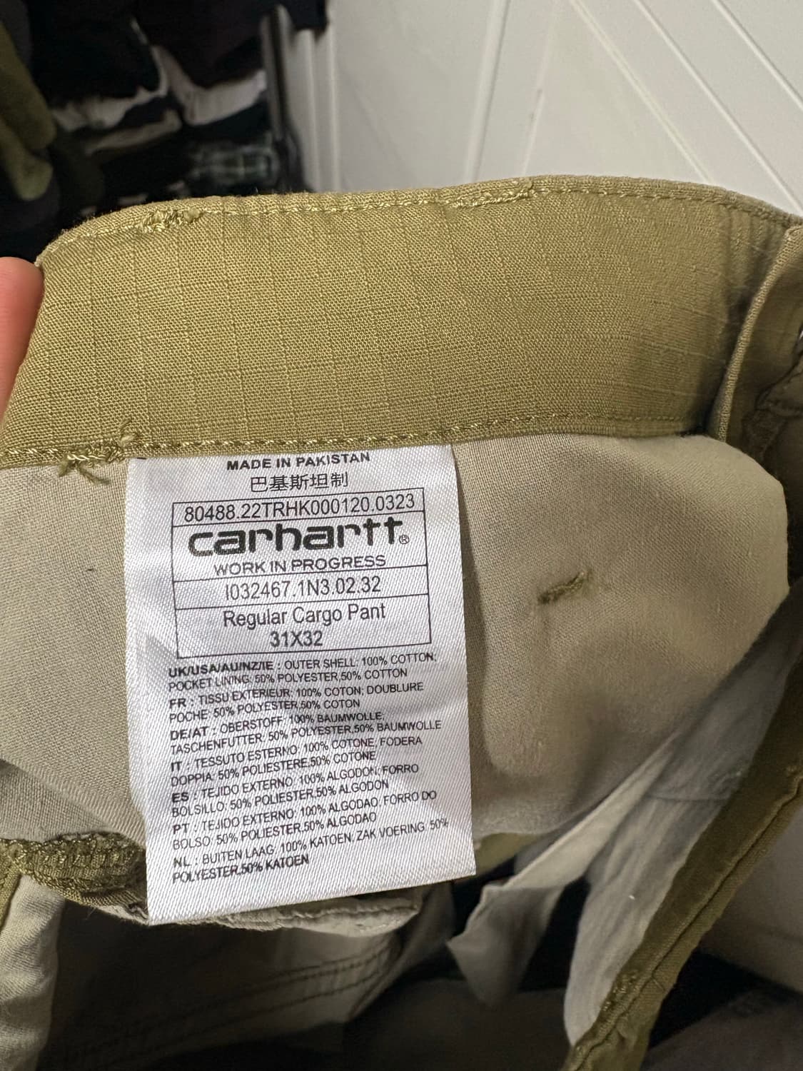 칼하트wip 레귤러 카고 팬츠(31x32) 상품이미지3