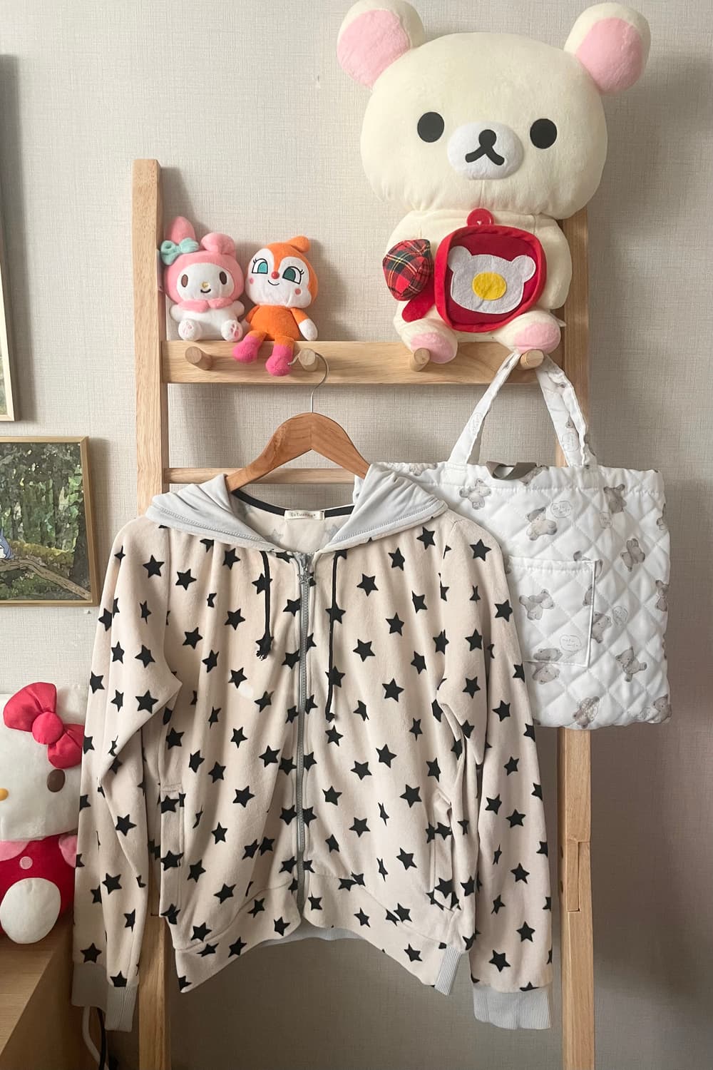 모리걸 빈티지 별 패턴 후드집업 🖤⭐️ 상품이미지1