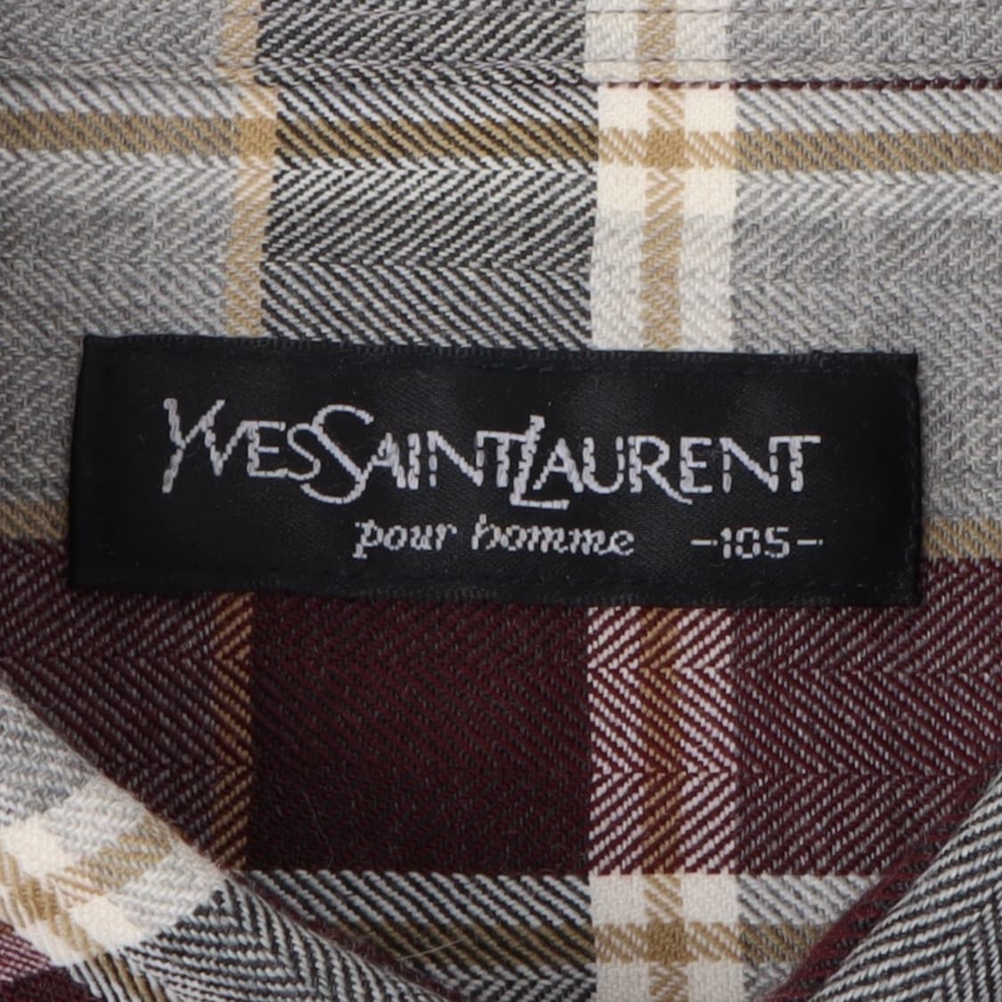 입생로랑 뿌르 옴므 브라운 플레이드 체크 셔츠 상품이미지8