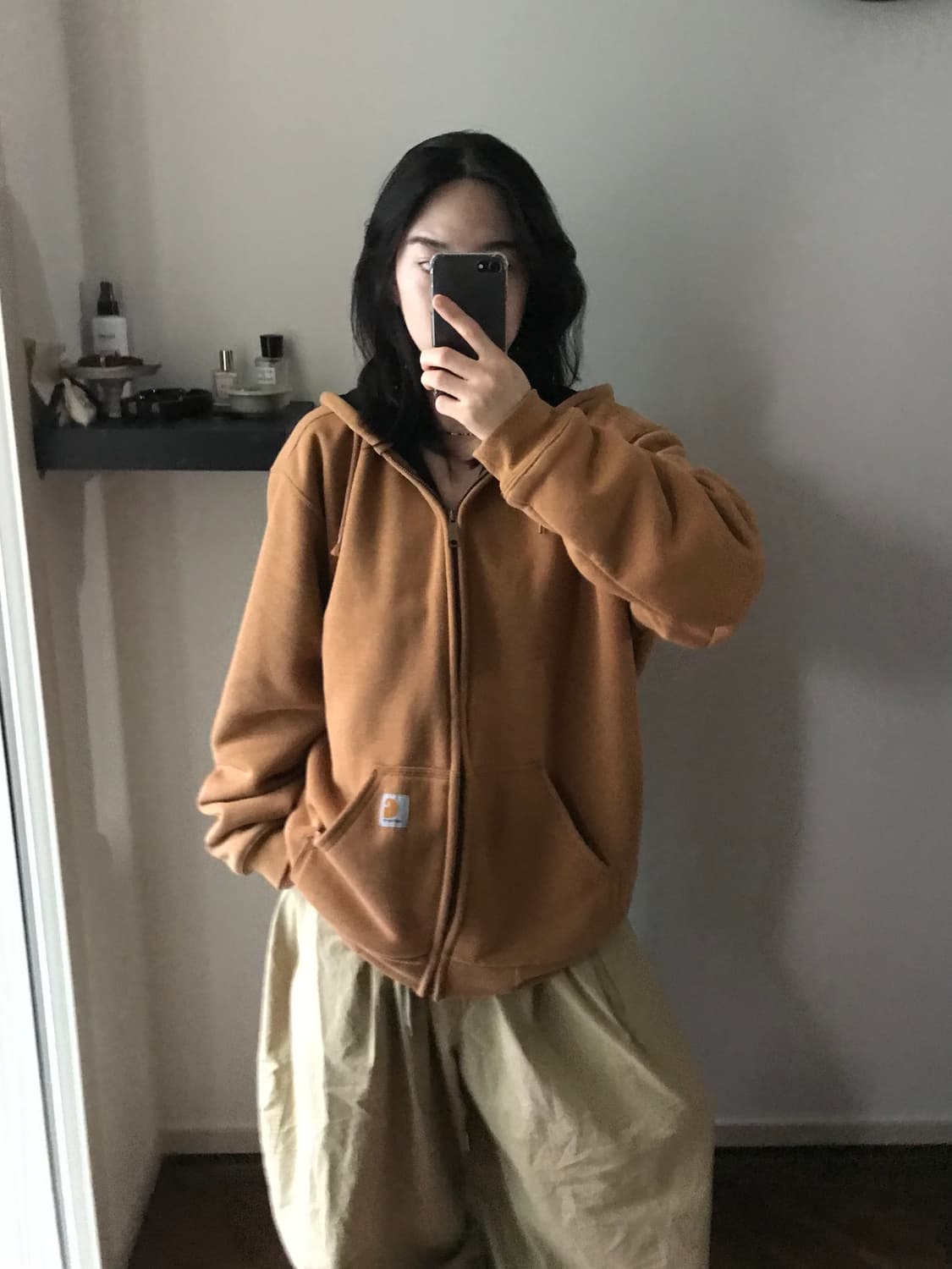 칼하트 써멀 카멜 레인디펜더 후드집업 상품이미지1
