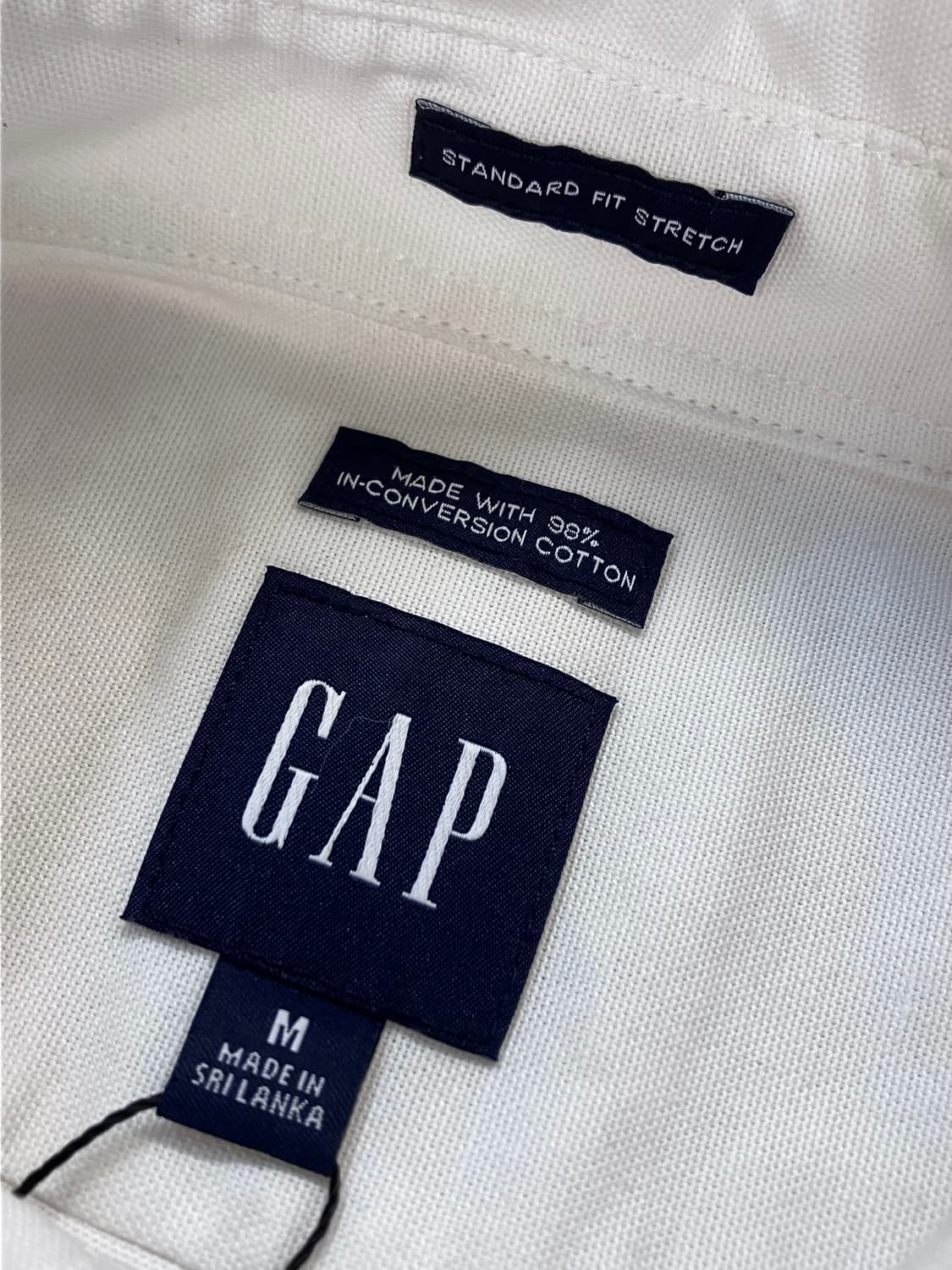 갭 코튼 카라 반팔 셔츠 화이트 M  #csz3368 상품이미지4