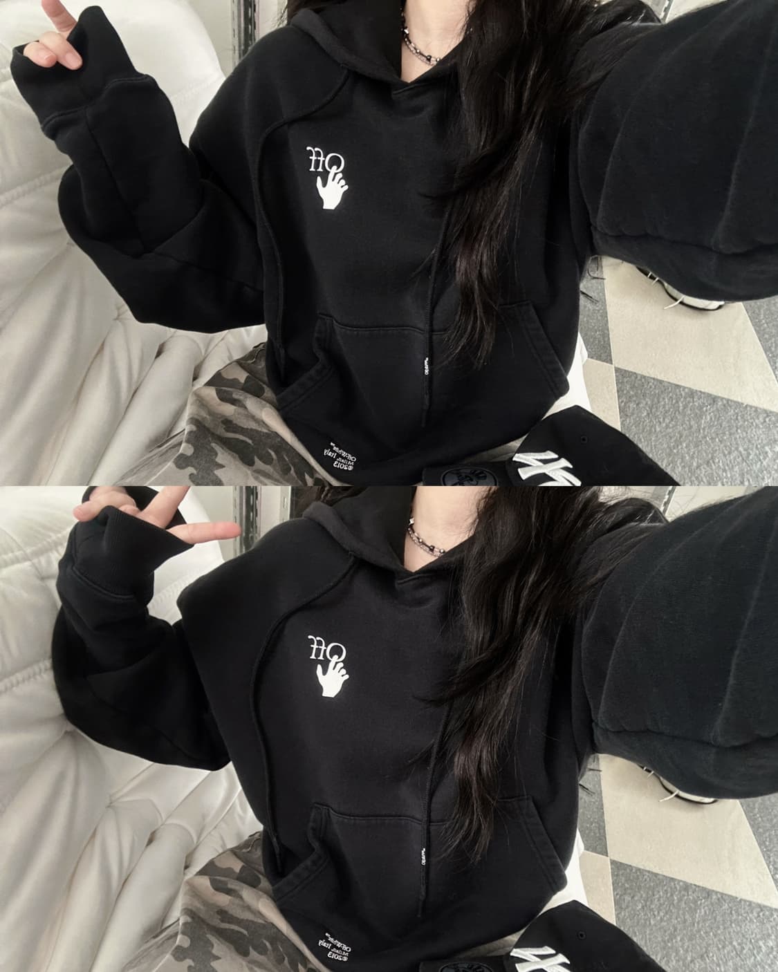 오프화이트 카라바조 블랙 애로우 후드 티셔츠  상품이미지10