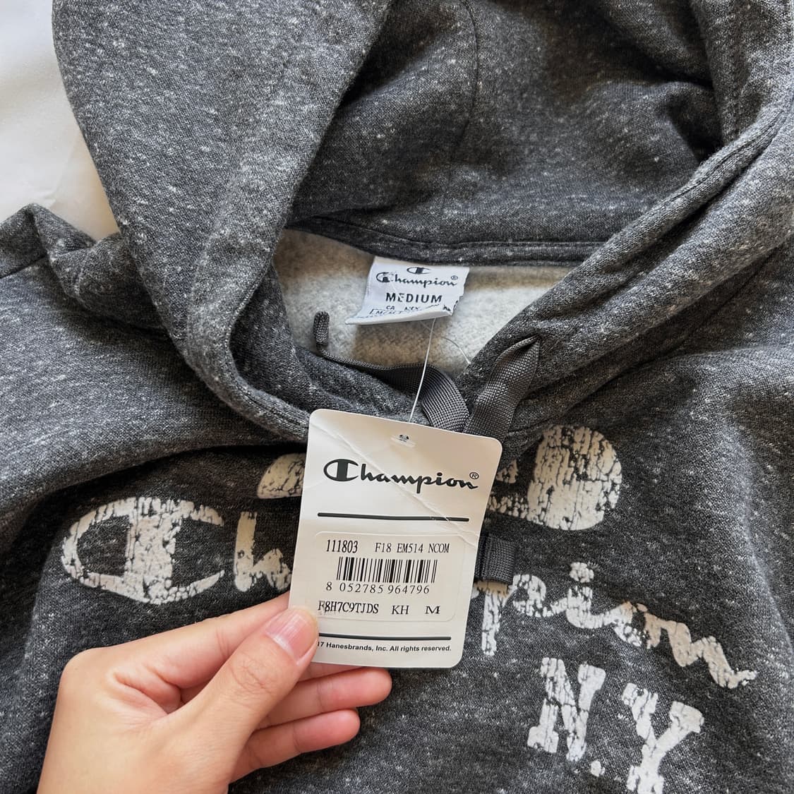 빈티지 Champion 차콜 기모 후드티 상품이미지8