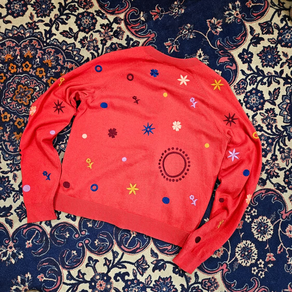 (국내매장) 폴스미스(P.S) 플라워 자수 디테일 다홍 가디건  상품이미지2