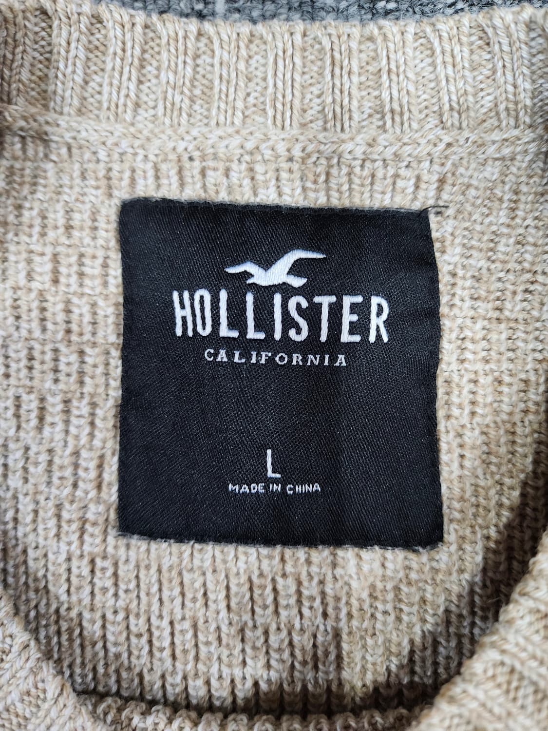 홀리스터 로고 라운드넥 니트 L 상품이미지4