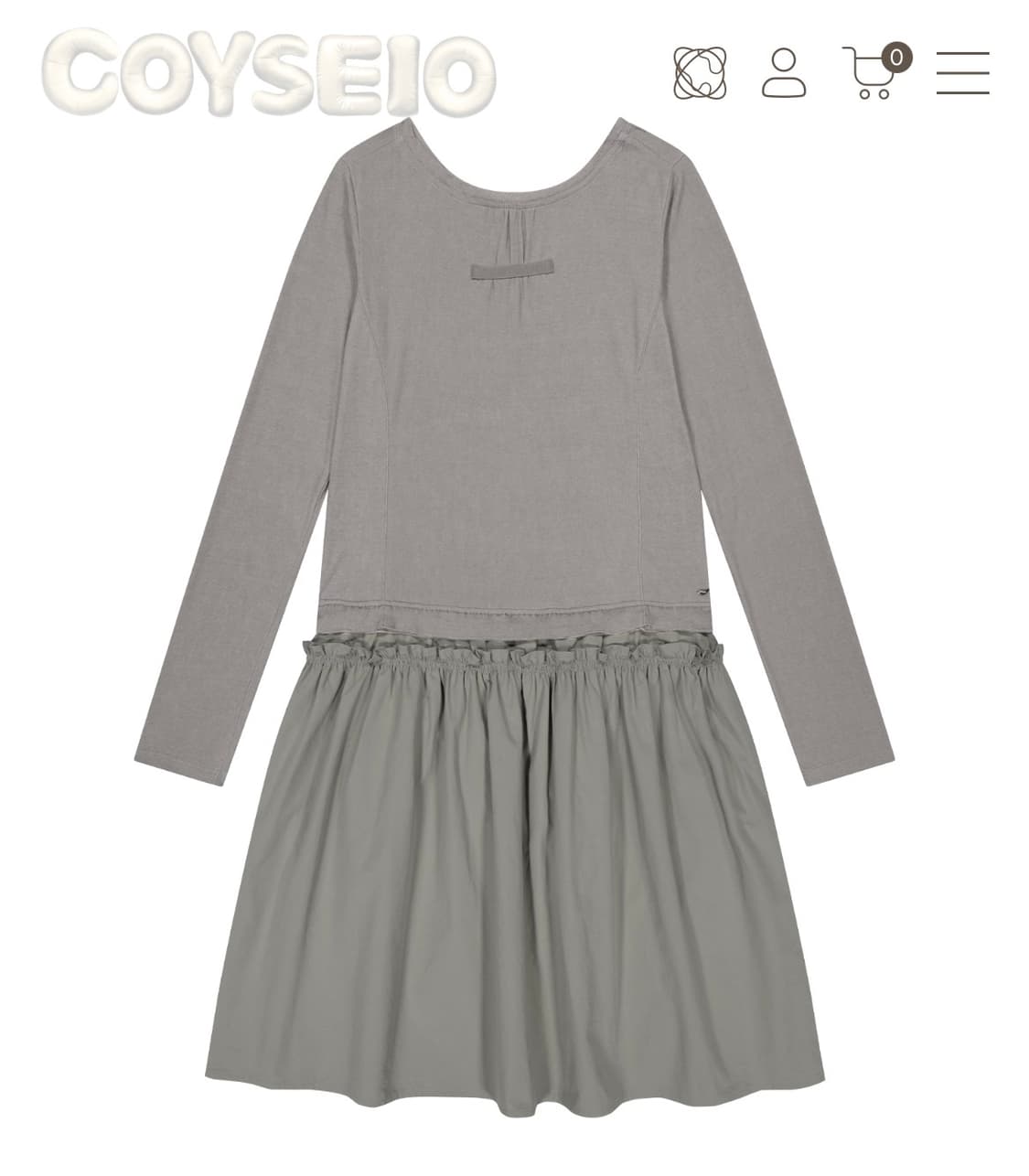 코이세이오 셔링 원피스 라이트카키 상품이미지1