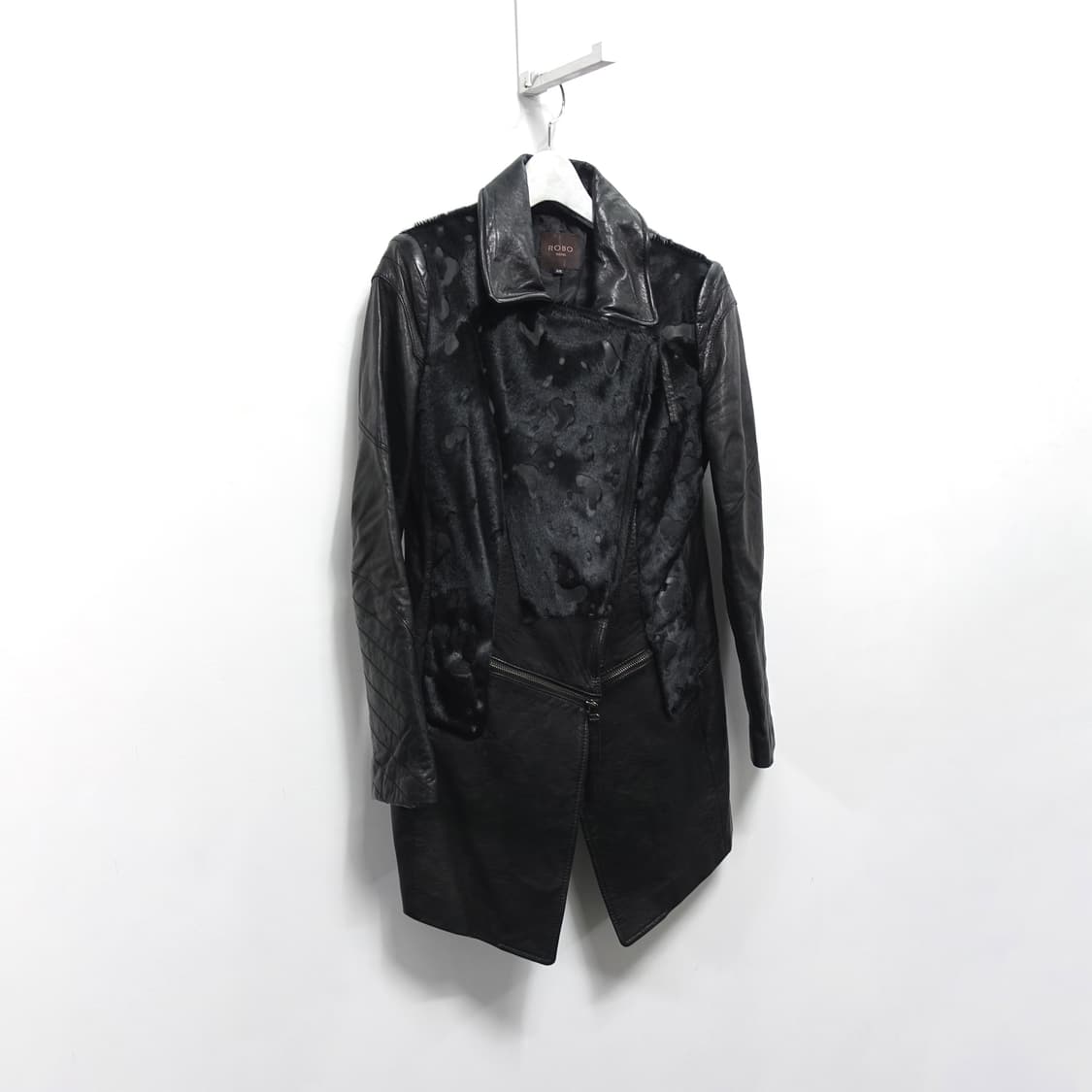 [55] LEATHER  빈티지 레더 송치 도킹 라이더 코트 자켓 상품이미지2