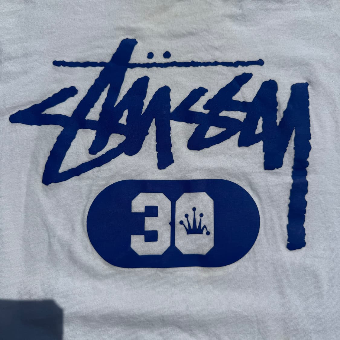 [XL] 00s Stussy 스투시 30년 기념 흰색 반팔티 상품이미지6