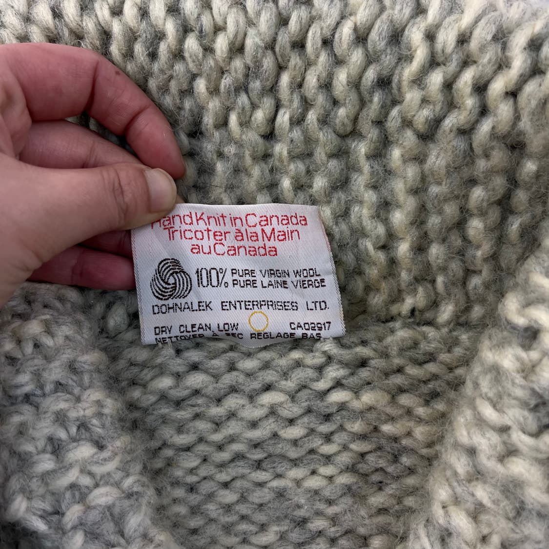 100 TUAK 캐나다 숄카라 코위찬 울 니트 집업 상품이미지3