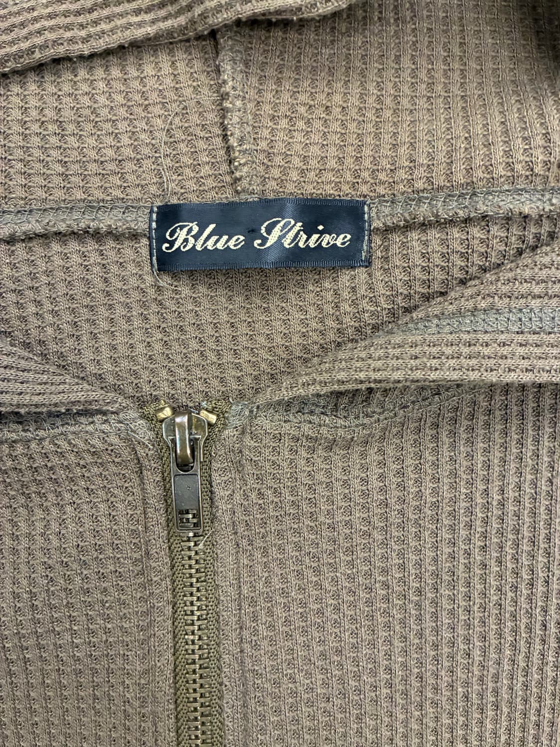 L)BLUE STRIVE 빈티지 여성 와플 니트 후드 집업 상품이미지6