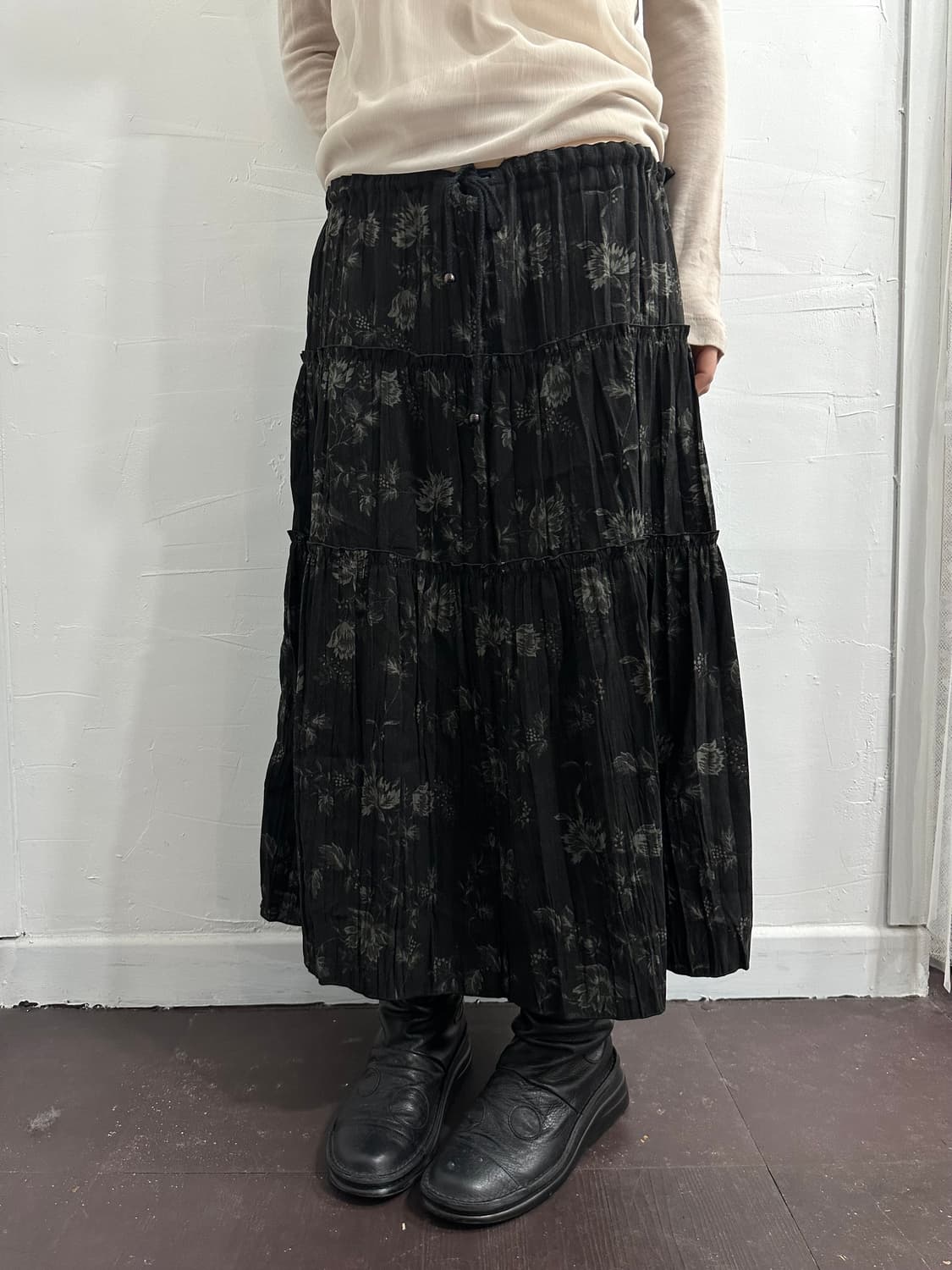 oriental flower long skirt 상품이미지1
