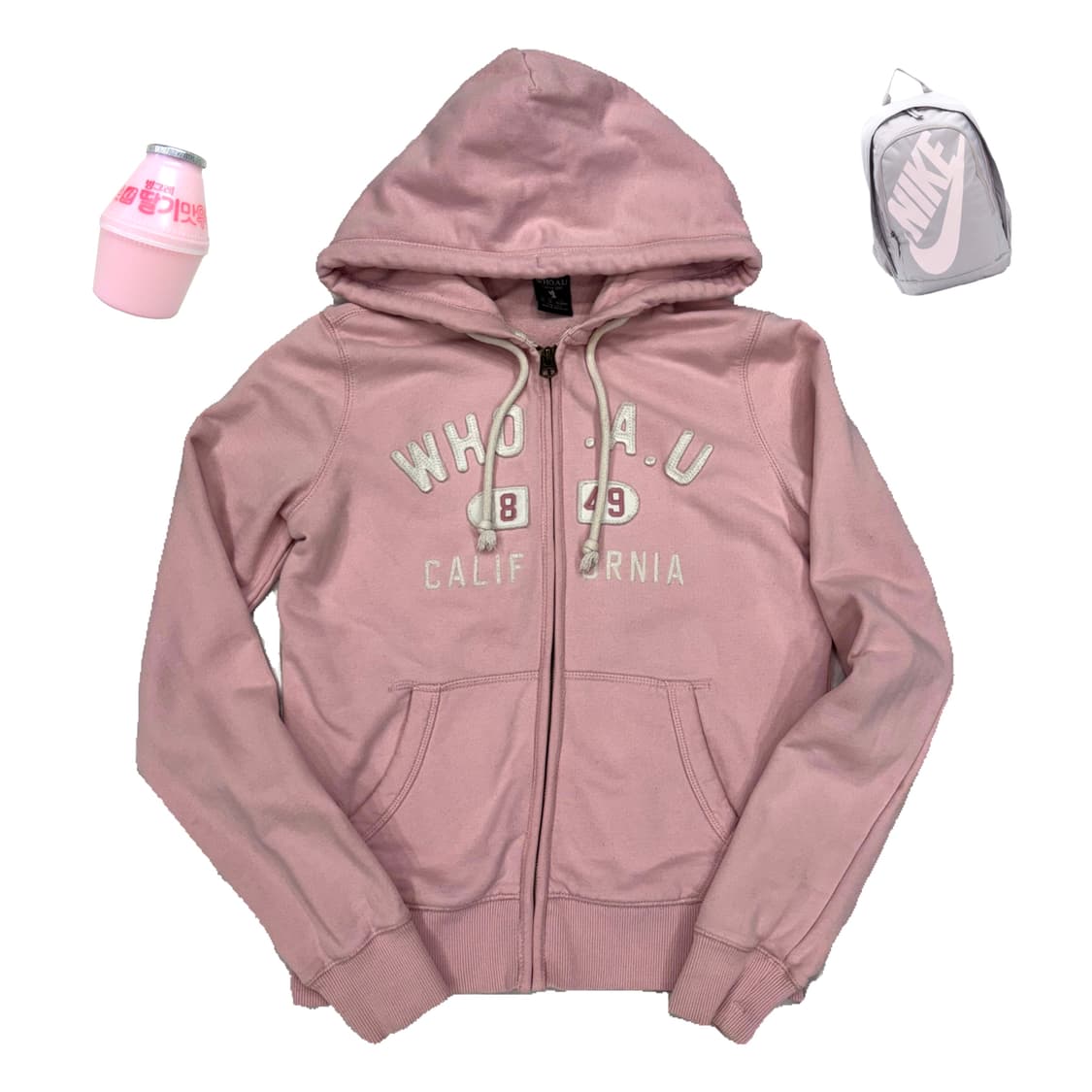 후아유 핑크 후드집업 상품이미지1