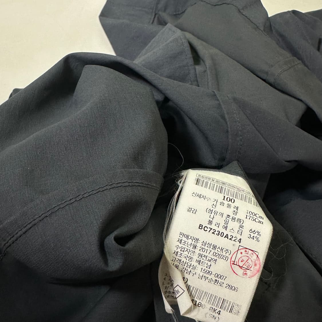 100 빈폴 챠콜 그레이 나일론 간절기 경량 레인트렌치코트 상품이미지9