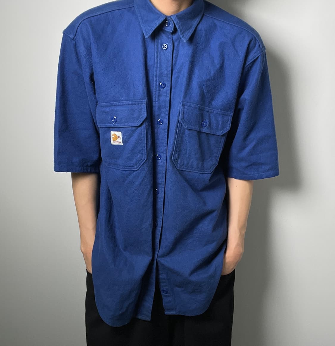 Carhartt 칼하트 블루 워크 반팔 셔츠 L 상품이미지3