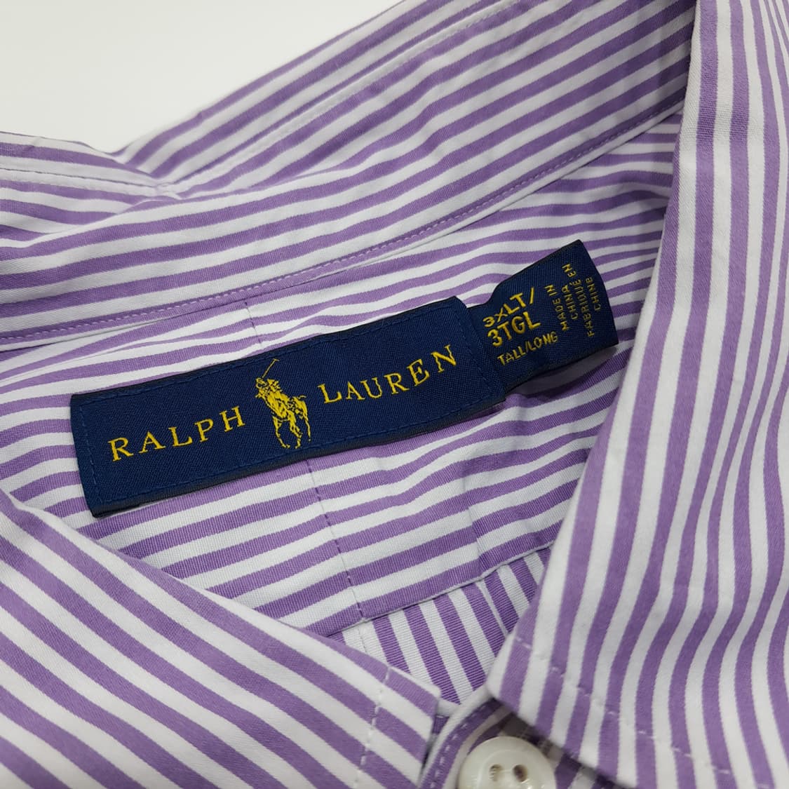 CN823 3XLT 폴로 랄프로렌 퍼플 스트라이프 긴팔 셔츠 남방 상품이미지4