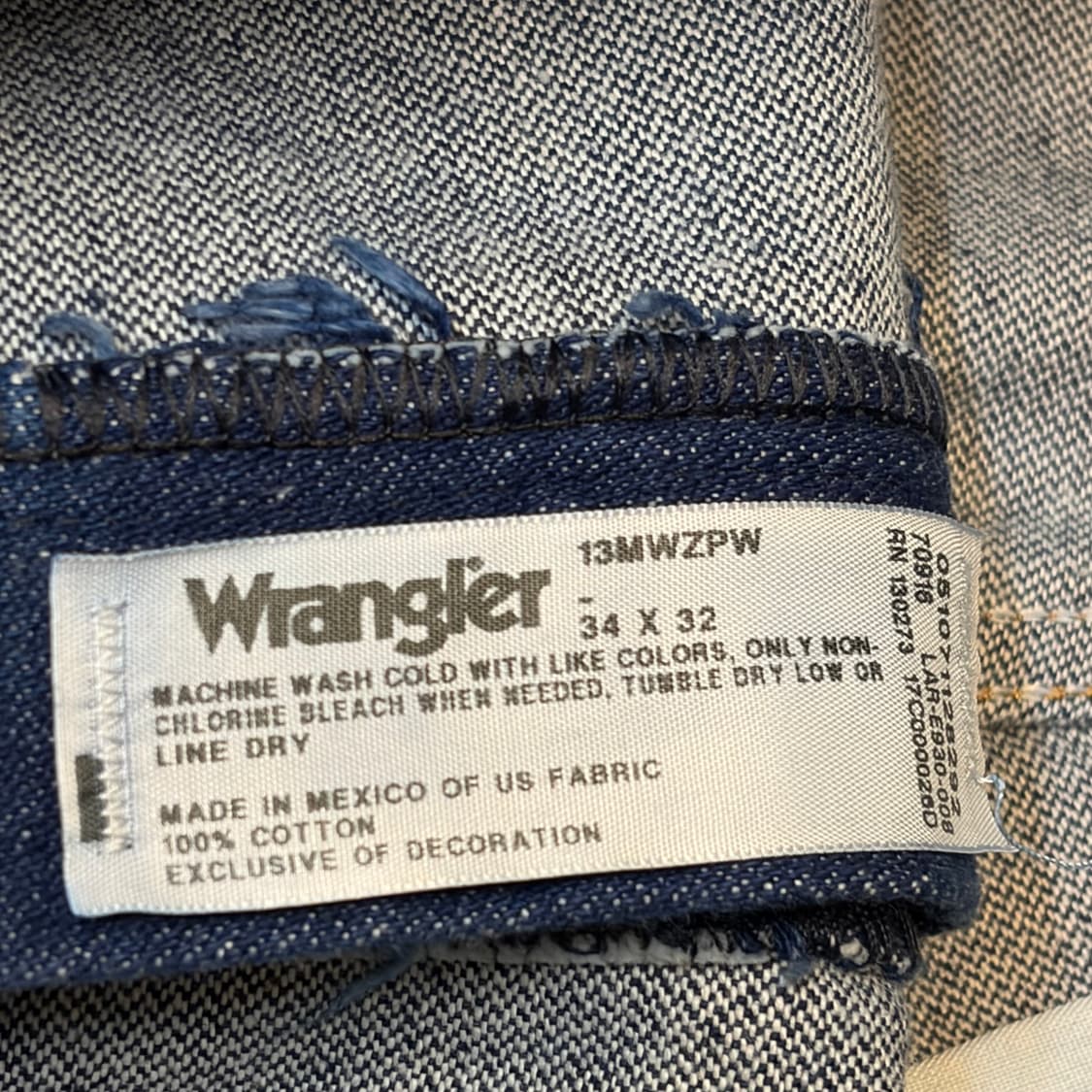 00s 미국 빈티지 랭글러 청바지 데님팬츠 상품이미지5