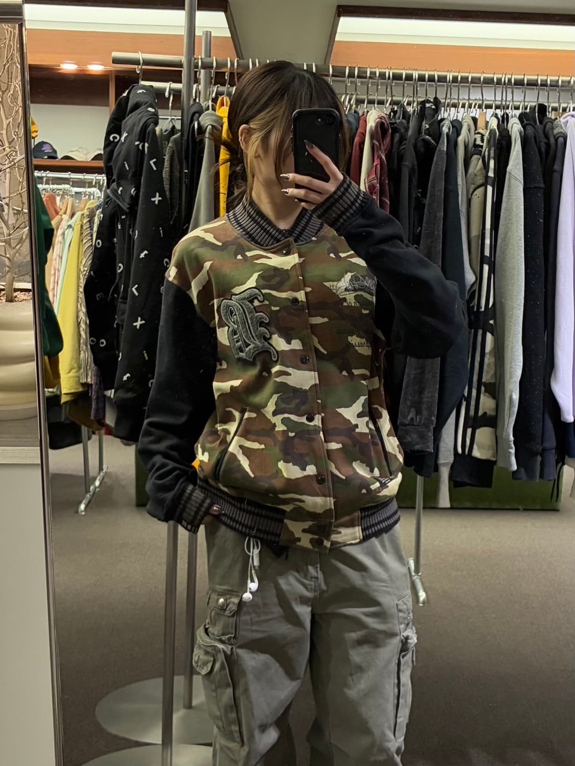 L)B-ONE-SOUL 빈티지 카호플라주 스타디움 자켓 상품이미지1