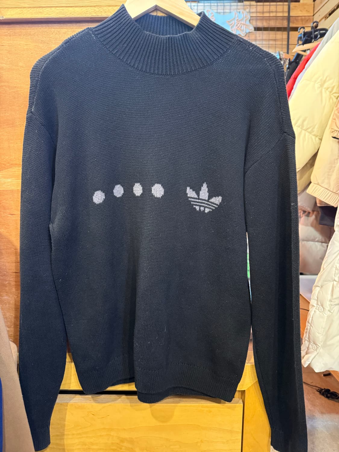 아디다스 블랙 코튼 니트 상품이미지1